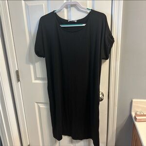Black T-Shirt Dress with pockets